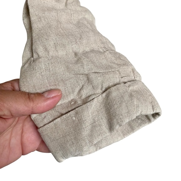 J. Jill Love Linen Shirt Dress XS Beige Button Front Belted Midi 100% Linen - Picture 9 of 11